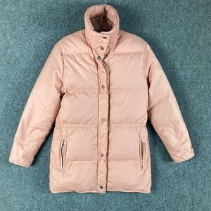 Vintage Gerry‎ Down Jacket Women's Medium Pink Snap Full Nylon Blend Outerwear